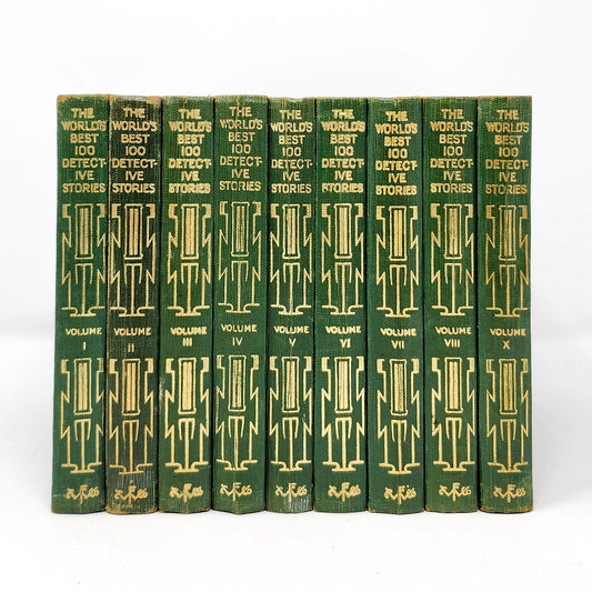 The World's Best 100 Detective Stories, Antique Hardcover Set of 9, 1929