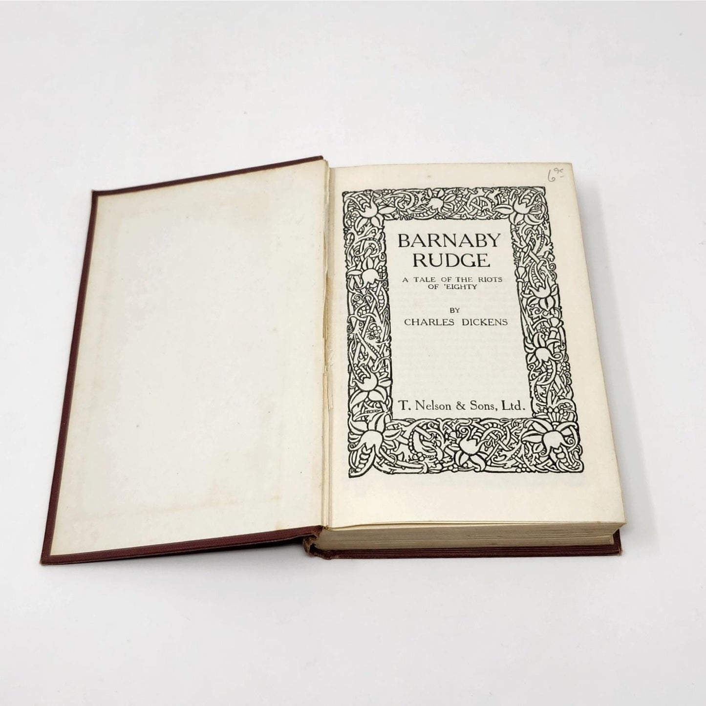 Antique Book Set | Brick Red Tones | Dickens, Acta Pilati