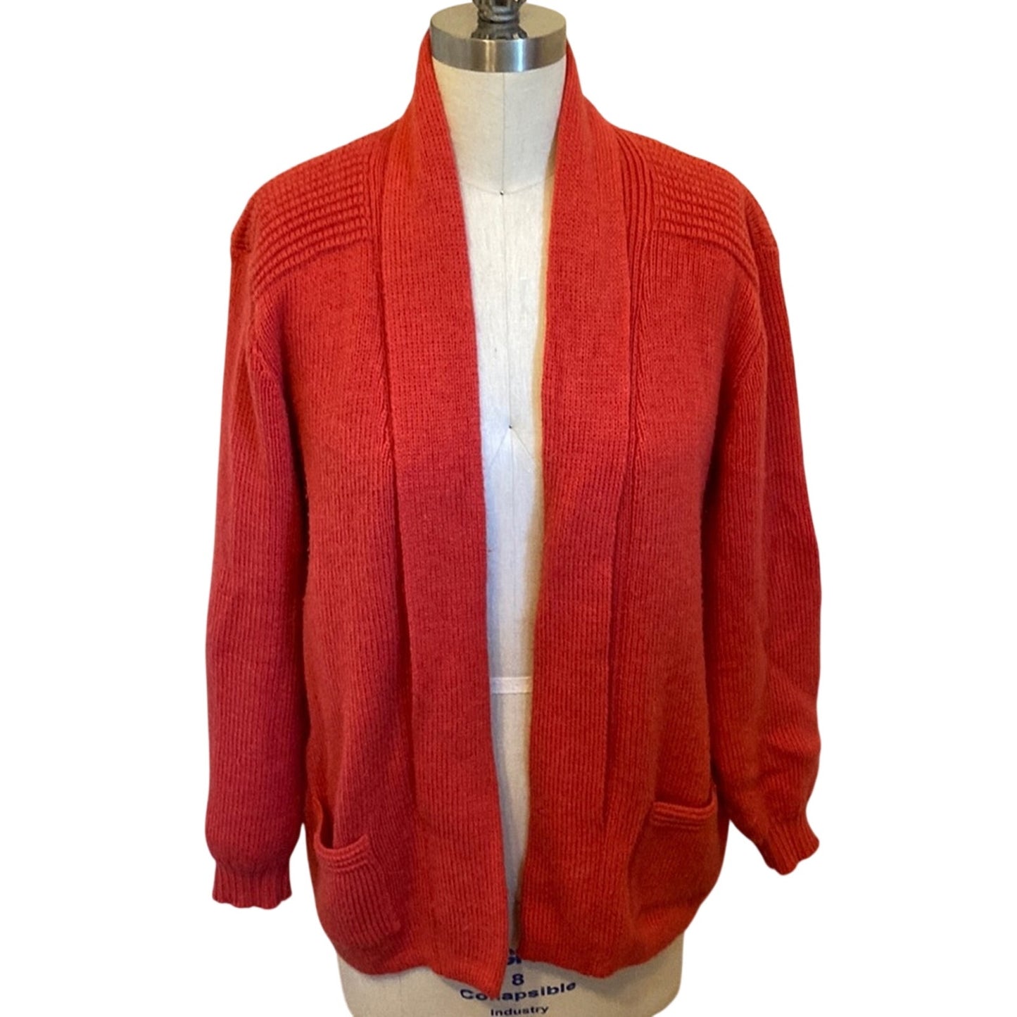 Peruvian Alpaca Open Shawl Neck Cardigan Sz M
