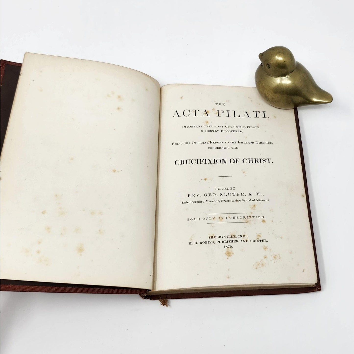 Antique Book Set | Brick Red Tones | Dickens, Acta Pilati