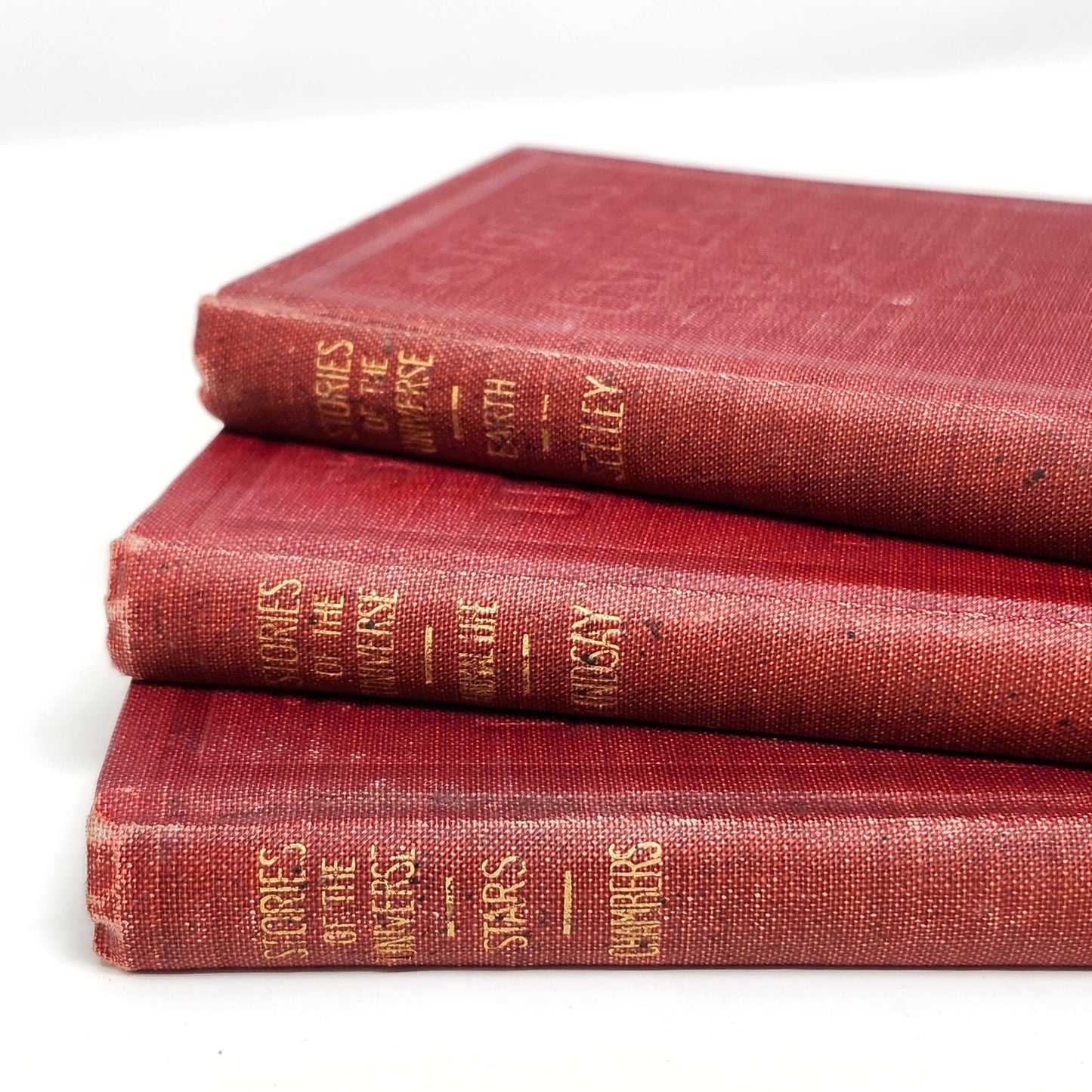 Stories of the Universe — 3-Vol Antique Set, 1909, Red & Gold HC
