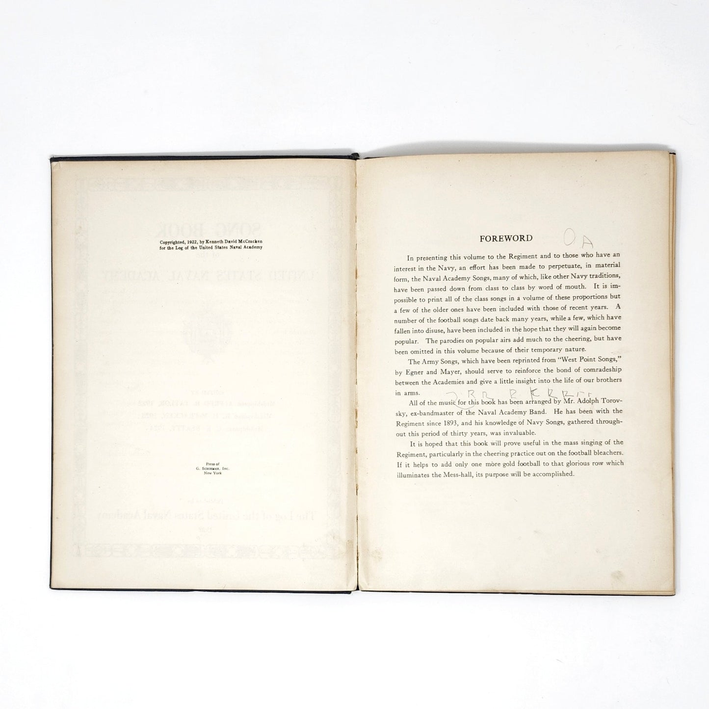 Song Book of the U.S. Naval Academy — 1922 Antique Hardcover