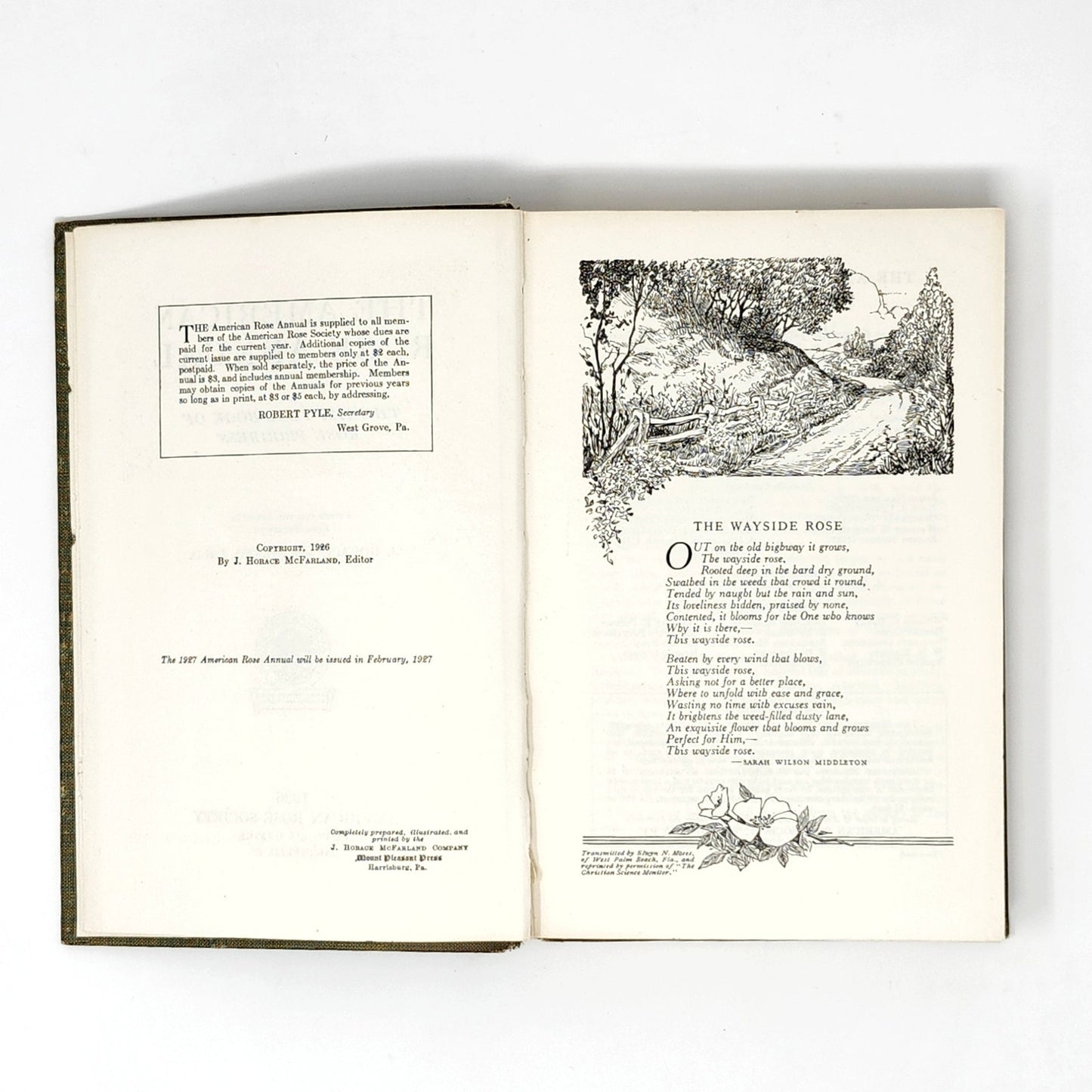 American Rose Annual 1926 — McFarland, Antique Rose Society HC