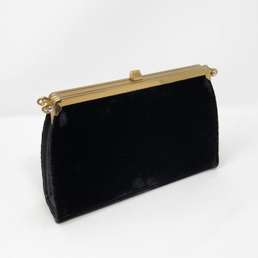 Lowy & Mund Convertible Evening Bag — Velvet & Grosgrain, 1940s–60s