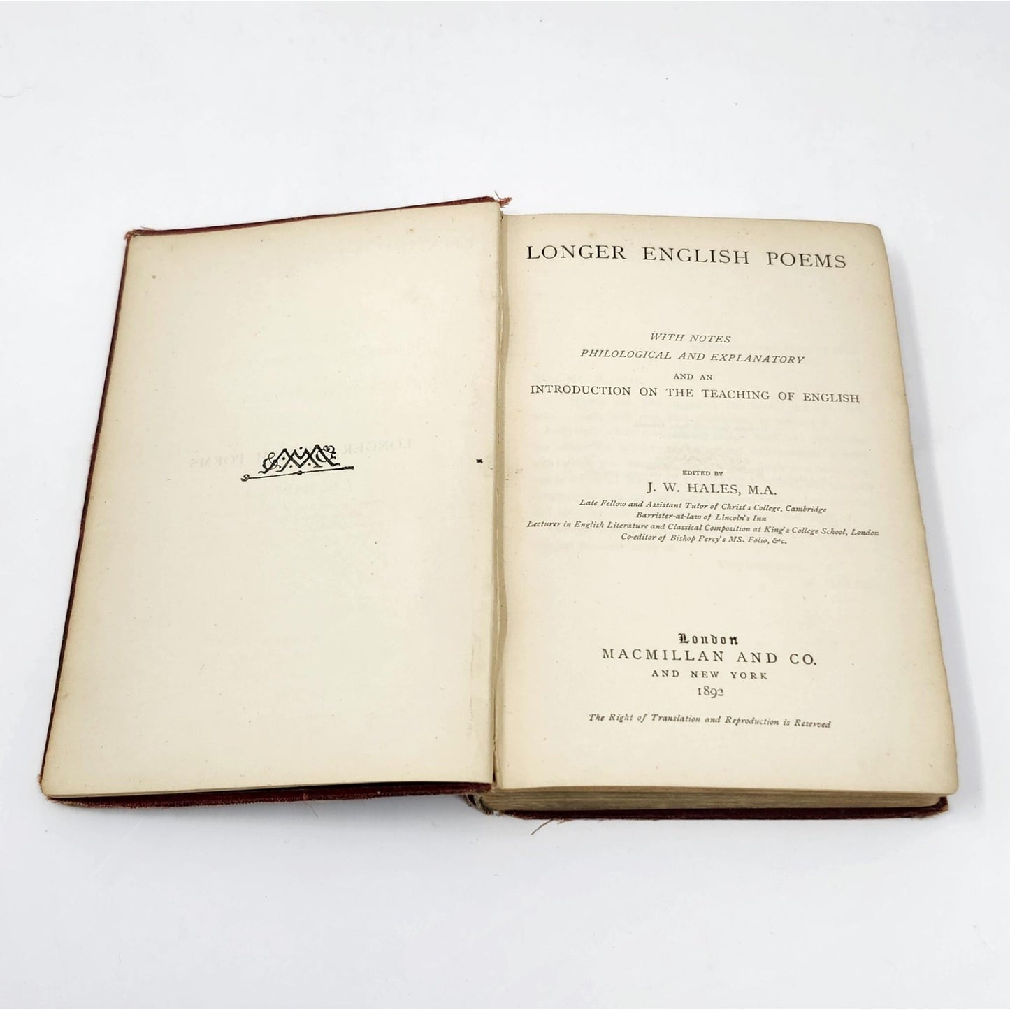 Antique Book Set | Brick Red Tones | Poetry, Philosophy, Historical Fiction