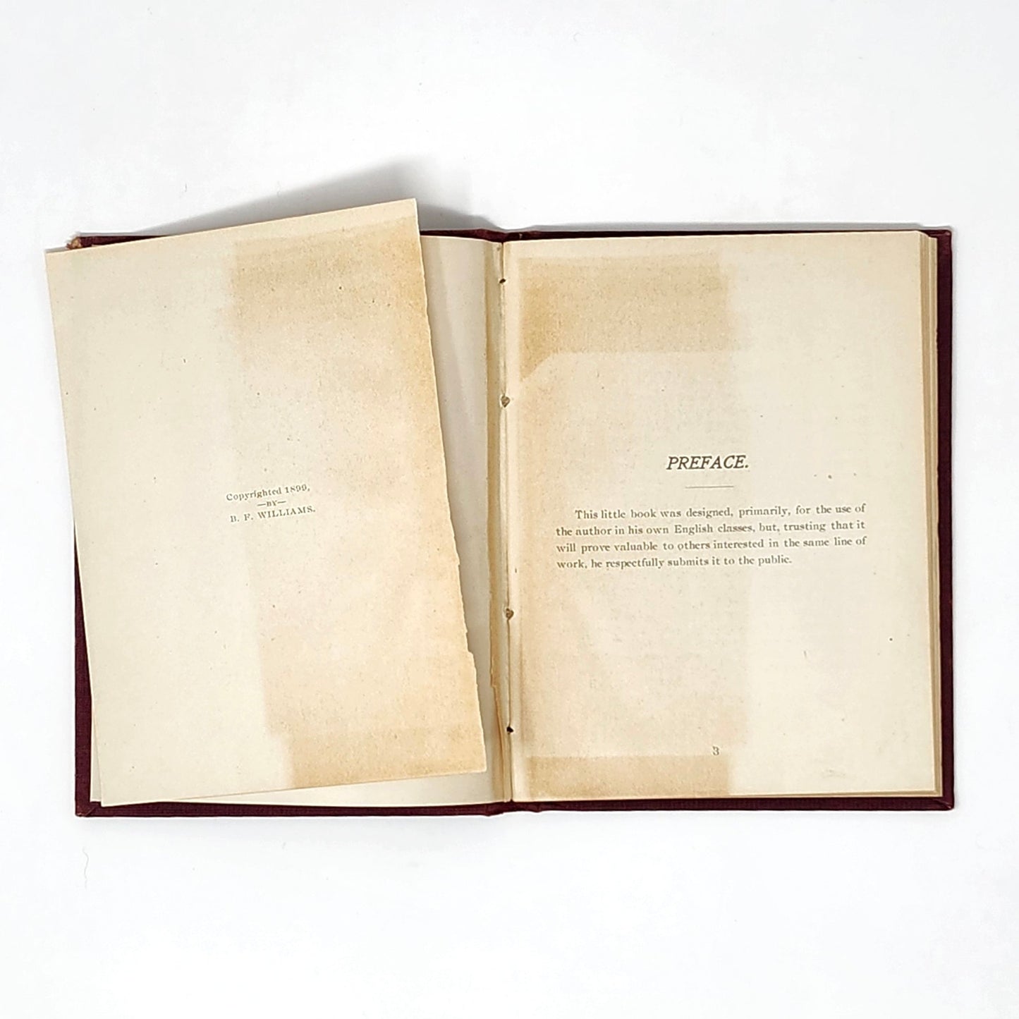 Grammar Drill Book for Teachers — B.F. Williams, 1899 Antique