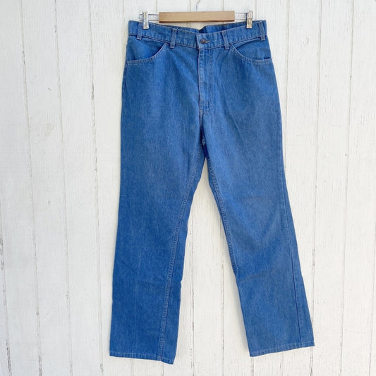 Vintage Levi's 549 Mens Denim Blue Jeans, Size 36x32, Orange Tab 80s