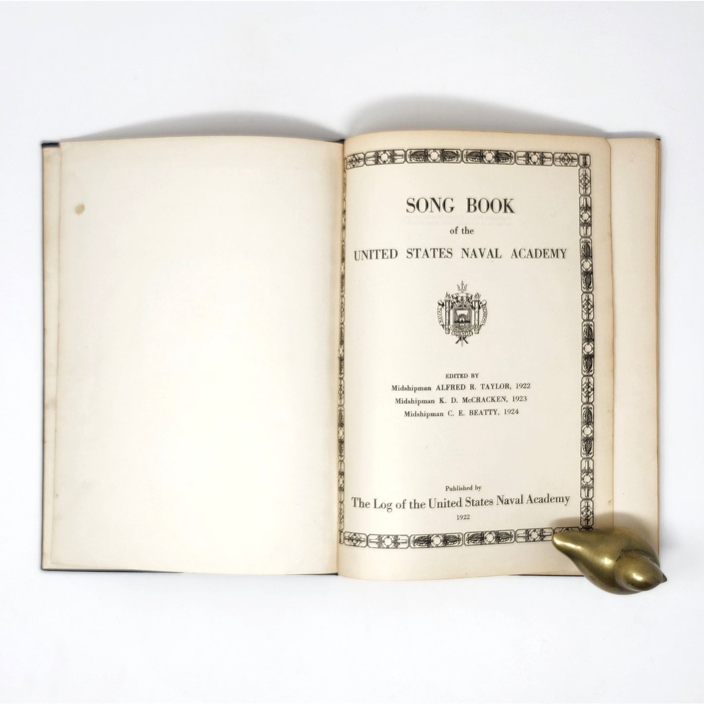 Song Book of the U.S. Naval Academy — 1922 Antique Hardcover