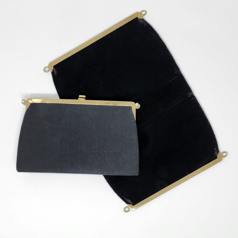 Lowy & Mund Convertible Evening Bag — Velvet & Grosgrain, 1940s–60s