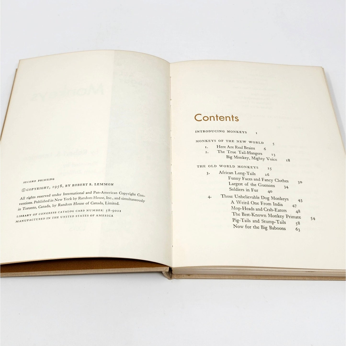 All About Monkeys, Robert S. Lemmon, 1958 Hardcover