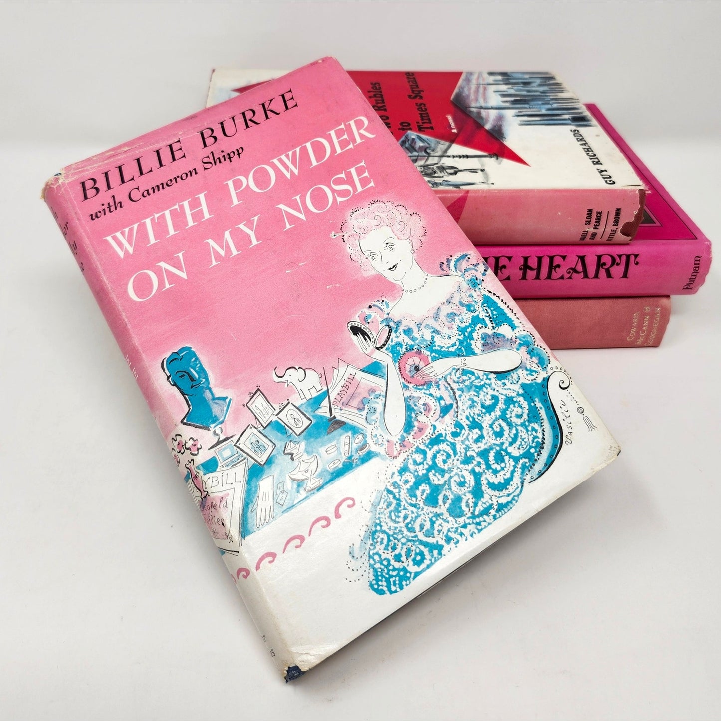Vintage Pink Book Set of 4 — Billie Burke, Lesley Blanch & More