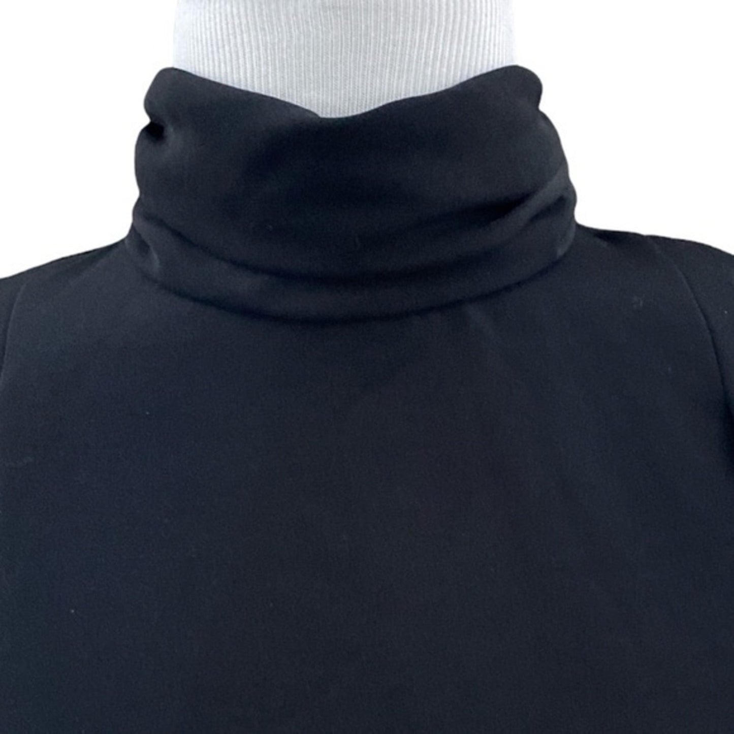 VINTAGE Doncaster Gathered Turtle Neck‎ Black Blouse Sz. M