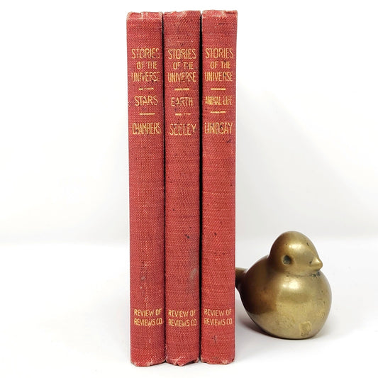 Stories of the Universe — 3-Vol Antique Set, 1909, Red & Gold HC