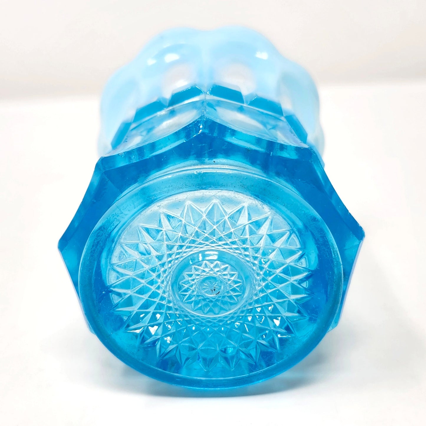 Northwood Regal Blue Opalescent Glass Spooner, c. 1905-1907