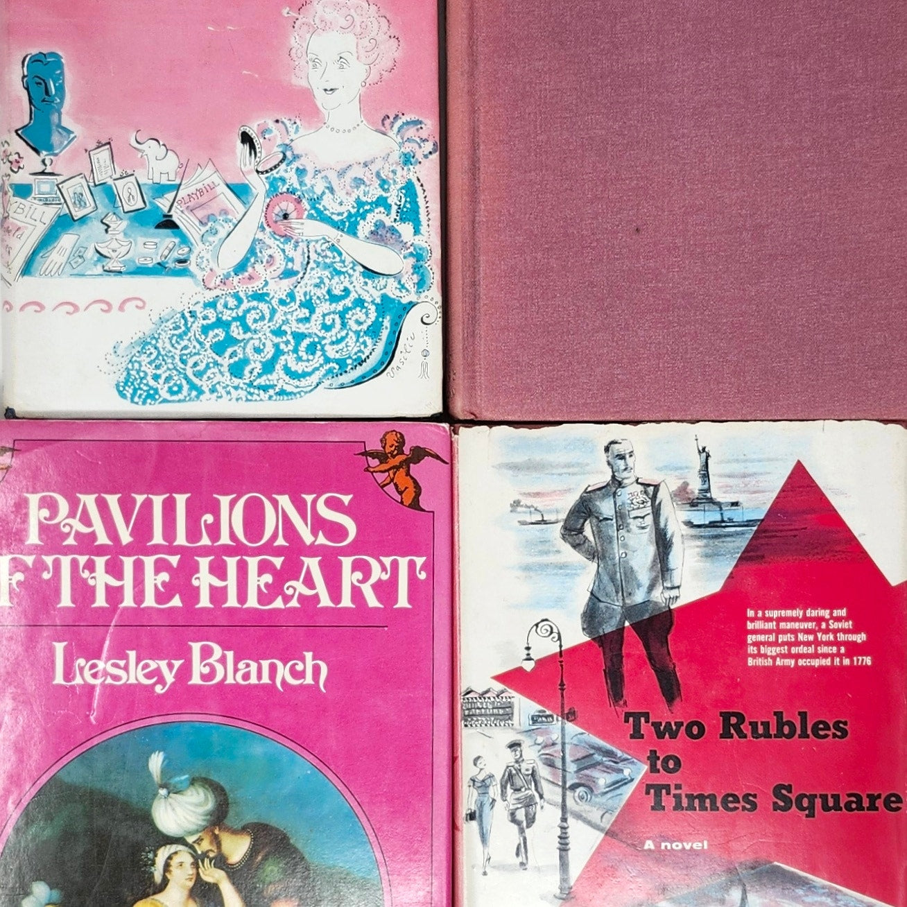 Vintage Pink Book Set of 4 — Billie Burke, Lesley Blanch & More