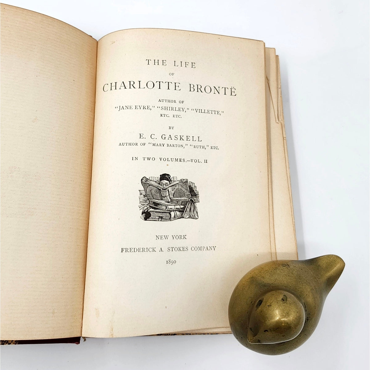 The Life of Charlotte Brontë — Gaskell, 2-Vol, 1890 Antique