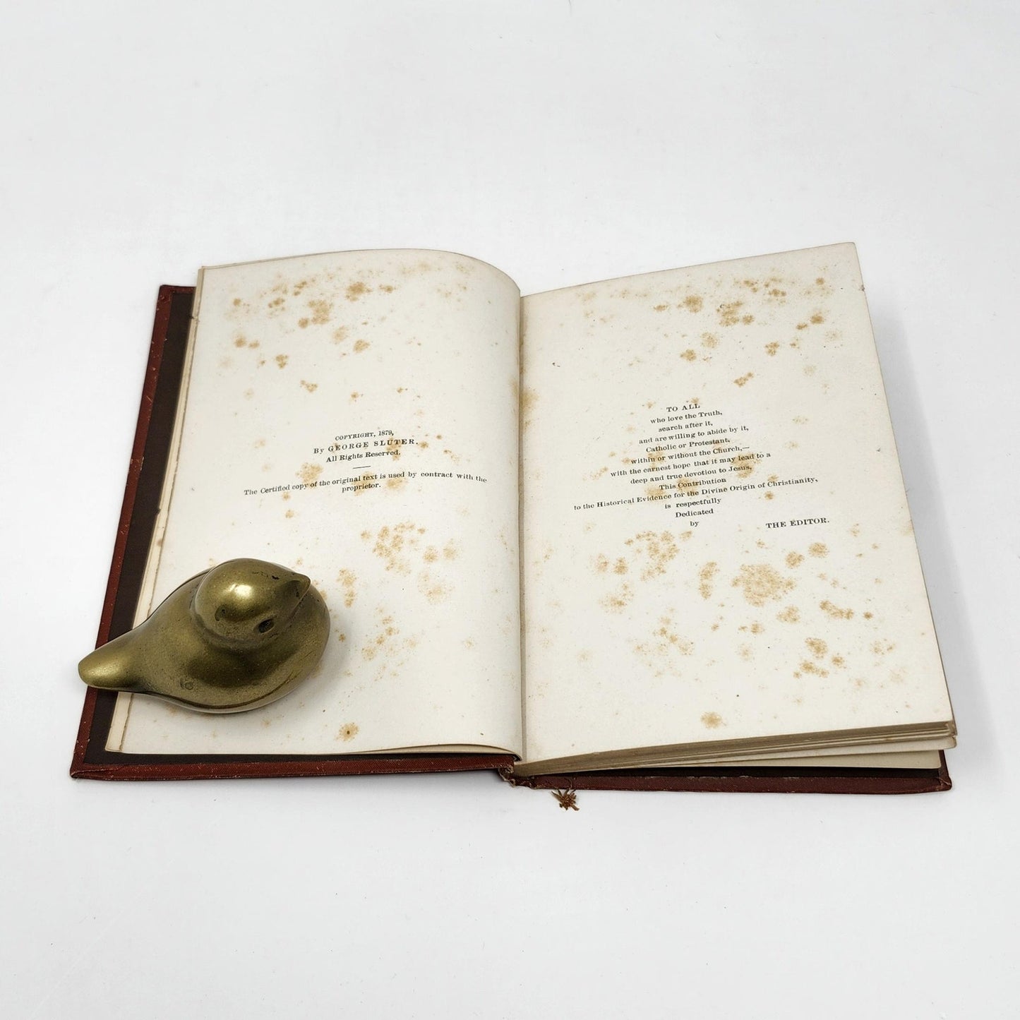 Antique Book Set | Brick Red Tones | Dickens, Acta Pilati