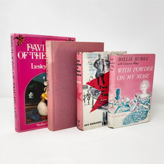 Vintage Pink Book Set of 4 — Billie Burke, Lesley Blanch & More